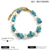 Pulsera de acrílico con grava de pino verde estilo resort transfronterizo, joyería apilable de forma irregular de acero inoxidable al por mayor para mujeres