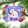 Enfeites de Árvore de Natal Boneco de Neve em Acrílico Transfronteiriços - Pingentes Decorativos de Árvore de Natal de Avó e Neto