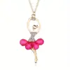 Nuevo Colgante Brillante de Ballet con Personalidad Creativa Moda Exquisito Flor de Hada de Lujo Ligero Collar Conmemorativo