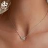 Collar de mariposa elegante y popular transfronterizo Aifule, de plata de ley s925 con circonitas y baño de platino, joyería combinable.
