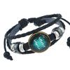 Pulseira Europeia e Americana das Doze Constelações Tecida à Mão com Miçangas Vintage de Couro de Vaca Pulseira de Constelações Fornecimento Transfronteiriço Joias