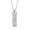 Collar Colgante Cuadrado con Incrustaciones de Diamantes del Zodiaco Doce Constelaciones Estilo Vintage Popular Europeo y Americano para Mujer, Joyería de Acero de Titanio Dorado de 18 Quilates