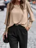 2025 Comercio Exterior Ropa Europea y Americana Transfronterizo Amazon Estación Independiente Aliexpress Camiseta Manga Larga Botones Color Sólido Casual