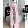 Pantalones Acampanados Micro de Seda Helada con Protección Solar para Mujer 2025 Verano Nuevo Delgados de Cintura Alta con Aspecto Adelgazante Holgados Casuales de Secado Rápido Frescos Deportivos