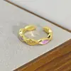 Caja Misteriosa en Vivo Oro Vintage Retro Anillo Abierto Completamente de Diamantes Circonita Esmalte Gota de Aceite Anillo Personalizado