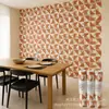 Impresión UV Autoadhesivo Pegatina de Pared Triángulo Rojo Cerámico Geométrico Fondo de Sala de Estar Personalización por Imagen Al por Mayor