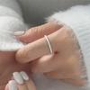 Anillo Mate Esmerilado de Plata Pura S999 para Mujeres y Hombres, Anillo Sencillo de Cola de Plata, Moda Ins Personalidad Regalo de Cumpleaños