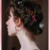 2024 Nueva Serie de Aretes Redondos de Cuentas de Arroz Estilo Bohemio Transfronterizo, Aretes Coloridos Étnicos Retro Literarios