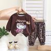 Traje de Otoño para Niñas 2025 Nuevo Ropa de Primavera y Otoño Infantil Dibujos Animados Suéter de Bebé Niña Manga Larga Conjunto de Dos Piezas Moderno