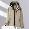 Chaqueta Cálida para Pareja al Aire Libre con Gorro Desmontable Impermeable Cortavientos Traje de Montañismo para Adolescente Parte Superior de una Sola Capa