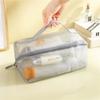 Bolsa de cosméticos de malha de grande capacidade, bolsa transparente simples para artigos de higiene pessoal, bolsa de cosméticos, bolsa de viagem para artigos de higiene pessoal