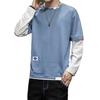 Camiseta de fondo falsa de dos piezas para hombre, camiseta de manga larga para otoño e invierno, producto de fábrica, marca Trbottomyy, sudadera holgada