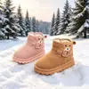 Botas de Nieve para Niñas Botas de Algodón para Niños Zapatos de Algodón para Niños 2026 Otoño Nuevo Estilo Botas Cálidas Versátiles Zapatos Grandes de Algodón con Plus de Terciopelo