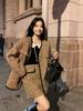 Traje Acolchado de Lana Baishuwang Estilo Pequeño Aroma Conjunto de Dos Piezas para Mujer Chaqueta de Algodón Engrosada + Falda Otoño e Invierno