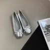 Zapatos Planos Mary Jane Plateados para Mujer 2026 Nuevos Primavera Otoño Mocasines Planos Estilo Wanwan Zapatos Delicados Zapatos Planos de Ballet