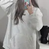 Moletom com Capuz Bordado à Mão Estilo Americano para Mulheres, Forrado com Fleece, Outono e Inverno High Street Casal Solto Versátil, Fashionável e Tendência