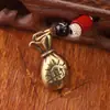 Porta-moedas Pequeno de Latão Pingente de Chaveiro Retro Cobre Puro Sólido Decoração para Pendurar no Carro Riqueza Carro Atacado
