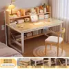 Escritorio de Computadora Dormitorio Escritorio para el Hogar Niñas Casa de Alquiler Banco de Trabajo Escritorio de Escritura Escritorio Estantería Mesa Integrada