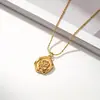 Lele Jewelry Moda Europea y Americana Lujo Ligero Temperamento Comutador Acero Inoxidable Dorado Colgante Gota de Agua Collar de Flor Cadena para Clavícula