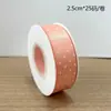 Cinta de lunares de 2.5 cm en stock del fabricante para arreglos florales, cajas de regalo para pasteles, pasadores, moños y cinta decorativa