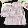 Estilo Chino Estilo Antiguo Bata Acolchada para Mujer Seda de Hielo Elegante Manga Larga Pantalón Largo Primavera Otoño Seda de Hielo Nieve Conjunto de Ropa para el Hogar