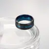 Moda europeia e americana simples multicolorido 8mm anel de titânio com ranhura atacado fosco escovado tendência anel de aço inoxidável masculino e feminino