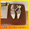 Sandálias Vazadas Estilo Romano Retro Versáteis Quentes Mais Vendidas para Mulheres 2026 Bico Fechado Tira Única Sapatos Casuais Versáteis para Mulheres