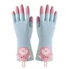 Venta al por mayor directa de fábrica: guantes de látex duraderos, resistentes al aceite, antideslizantes y transpirables para lavar platos con correa para colgar para la limpieza del hogar