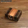Caixa de Armazenamento Quadrada de Madeira com Imitação de Cobre Vintage Caixa de Armazenamento para Diversos de Mesa Objetos Pequenos Caixa de Armazenamento para Acessórios de Fuga Jóias