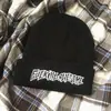 Gorro de lana para otoño e invierno para hombre, estilo ins vintage, letras bordadas, hip hop, gorro de punto cálido, marca de moda femenina, gorro para el frío, generación de cabello