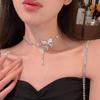 Cadena de suéter con diseño de nicho de lujo ligero con letra D para mujer, nuevo collar de borlas combinable para otoño e invierno de celebridades en línea.
