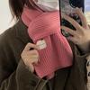[Feito em casa] cachecol de malha estilo coreano de lã de cor sólida feminino outono e inverno engrossado cachecol quente de casal de estudantes xale