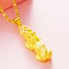 Explosão de fonte transfronteiriça moda ouro masculino e feminino dinheiro corajoso pingente latão banhado 24k ouro real colar