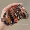 Gomas de Pelo Color Café para Mujer, Ligas Gruesas para el Cabello, Ligas de Ponytail de Moda, Gomas Elásticas de Otoño e Invierno para Mujer