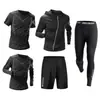 Ropa Deportiva Transfronteriza para Hombre Traje Deportivo Mallas de Secado Rápido Alta Elasticidad Entrenamiento de Carrera Ropa para Baloncesto Carrera Matutina Primavera y Otoño