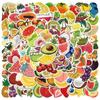 100 Adesivos de frutas frescas dos desenhos animados Bagagem Laptop Brinquedo infantil Conta de mão Adesivos à prova d'água