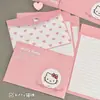 Gato Rosa Fofo Envelope Papel de Carta Ins Alto Valor de Cor Carta Manuscrita Papel de Carta Simples Desenho Animado Criativo Presente
