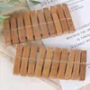Artículo Popular Pinzas para Ropa de Bambú Carbonizado, Pinzas Gruesas para Pantalones, Pinzas Grandes para Ropa de Madera de Bambú Natural de 7 cm
