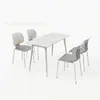 Mesas y Sillas para Cafetería de Estudiantes Escolares, Comedor para Personal de Fábrica de Empresa Comercial, Tienda de Postres y Té de Leche, Juego de Mesa y Sillas de Comedor de Pizarra