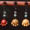 Chaveiro de Gatinho com Garra de Madeira de Sândalo para Carro Pingente Fofo de Celular para Meninas Pingente Criativo de Joia DIY