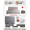 Cama tapizada minimalista de estilo italiano con tirador de tela, diseño de cabecero alto (wingback) en gris claro, respaldo grande y soporte lumbar, adecuada para un dormitorio principal