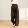 Elegantes Pantalones de Lana Cupro Cortados con Tijera 2026 Primavera/Otoño Cintura Alta Pierna Recta Sueltos Casual Pantalones de Traje de Pierna Ancha