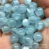 Cuentas de Resina Dorada Cielo Estrellado Ojo de Gato Resina Perla Ojo de Gato Agujero Recto Cuentas Redondas Cuentas para Manualidades Cuentas Sueltas Cadena para Teléfono Móvil Joyería
