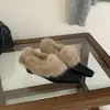 Versión de Piel de Conejo ~ Zapatos Peludos de Punta Cuadrada y Tacón Grueso, Zapatos Mary Jane de Terciopelo Retro, Zapatos Pequeños de Piel Calientes para Viajar