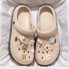 Sapatos Croc Médicos Femininos 2025 Verão Novos Calçados Externos Eva Antiderrapante Antiodor Sandálias com Solado Grosso para Maternidade