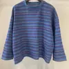 Nueva Camiseta de Algodón para Mujer Verano 2026 Cuello Redondo Estilo Japonés Top Pullover Holgado con Mangas Largas Artísticas a Cuadros