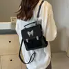 Mochila casual de alta qualidade feminina 2024 nova bolsa de ombro da moda borboleta estilo acadêmico Bolsa quadrada pequena portátil coreana