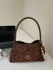 Bolso de Moda Nuevo y Tendencia para Mujer para el Trabajo, Bolso de Hombro Elegante, Bolso de Axila con Estampado de Vaca, Bolso de Mano Estilo Occidental con Estampado de Leopardo