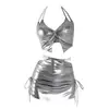 Biquíni Estilo Spice Girl Transfronteiriço Tailândia Conjunto Dividido de Três Peças Biquíni Estilo Puro Desejo Moda Praia de Férias Roupa de Banho Feminina Emagrecedora