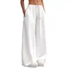 Moda Femenina Transfronteriza Europea y Americana Primavera/Verano 2026 Holgados Casual Cómodos Deportivos Elásticos con Cordón Pantalones de Pierna Ancha